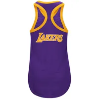 Women's G-III 4Her by Carl Banks Purple Los Angeles Lakers Showdown Racerback Scoop Neck Tank - Top