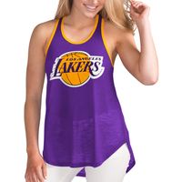 Women's G-III 4Her by Carl Banks Purple Los Angeles Lakers Tater Burnout Racerback - Tank Top