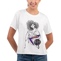 T-shirt court blanc G-III 4Her par Carl Banks pour femmes des Los Angeles Lakers Play the Ball