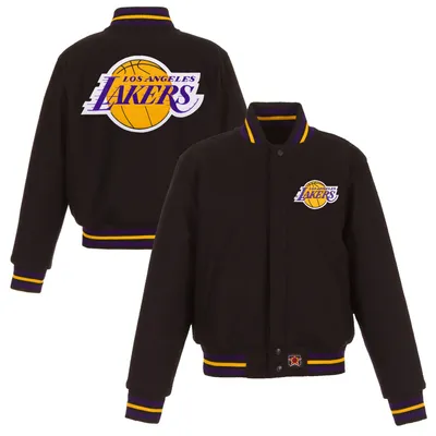 Los Angeles Lakers JH Design Women's Embroidered Logo Wool Jacket - Black