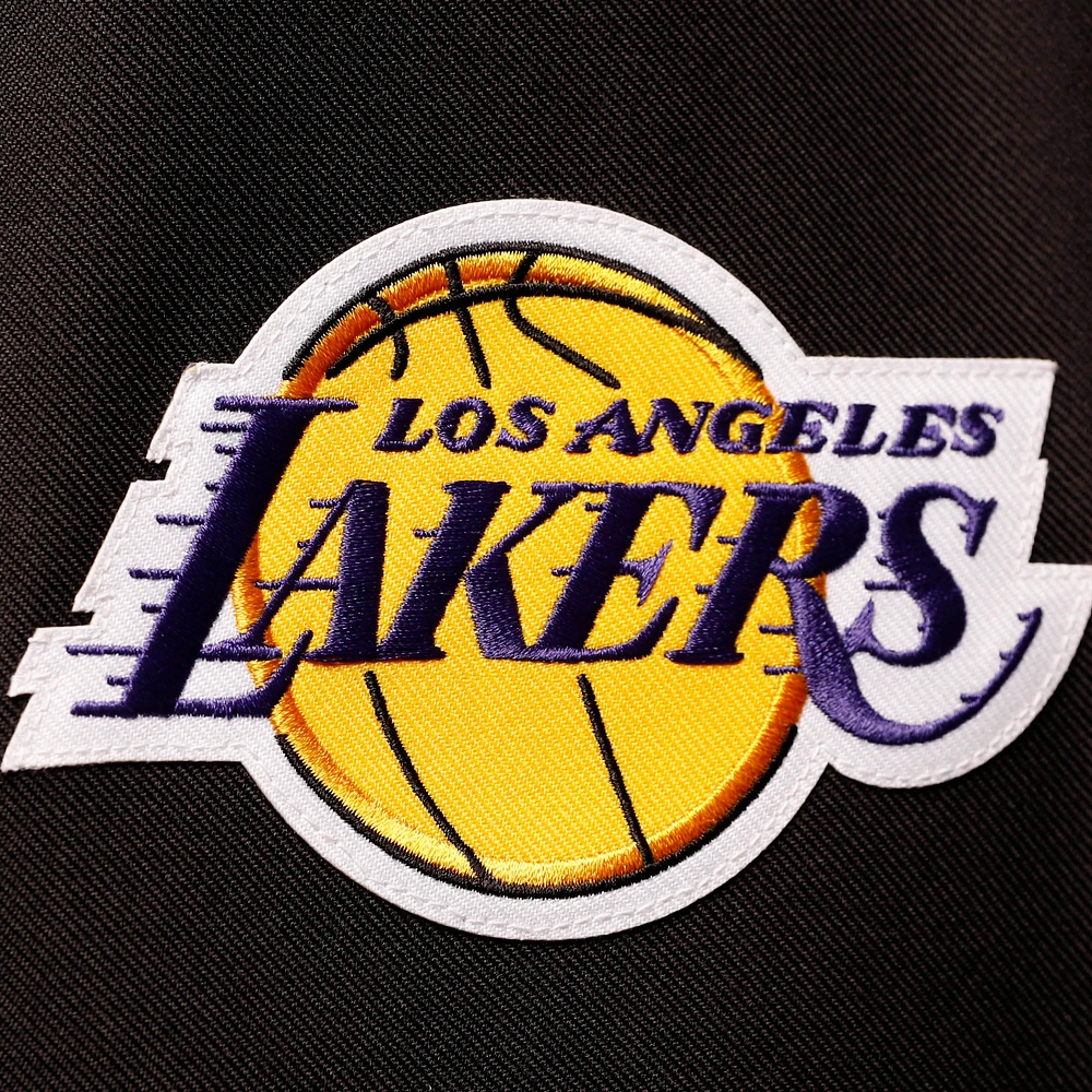 Veste à boutons-pression intégrale noire JH Design Los Angeles Lakers pour femmes, taille plus