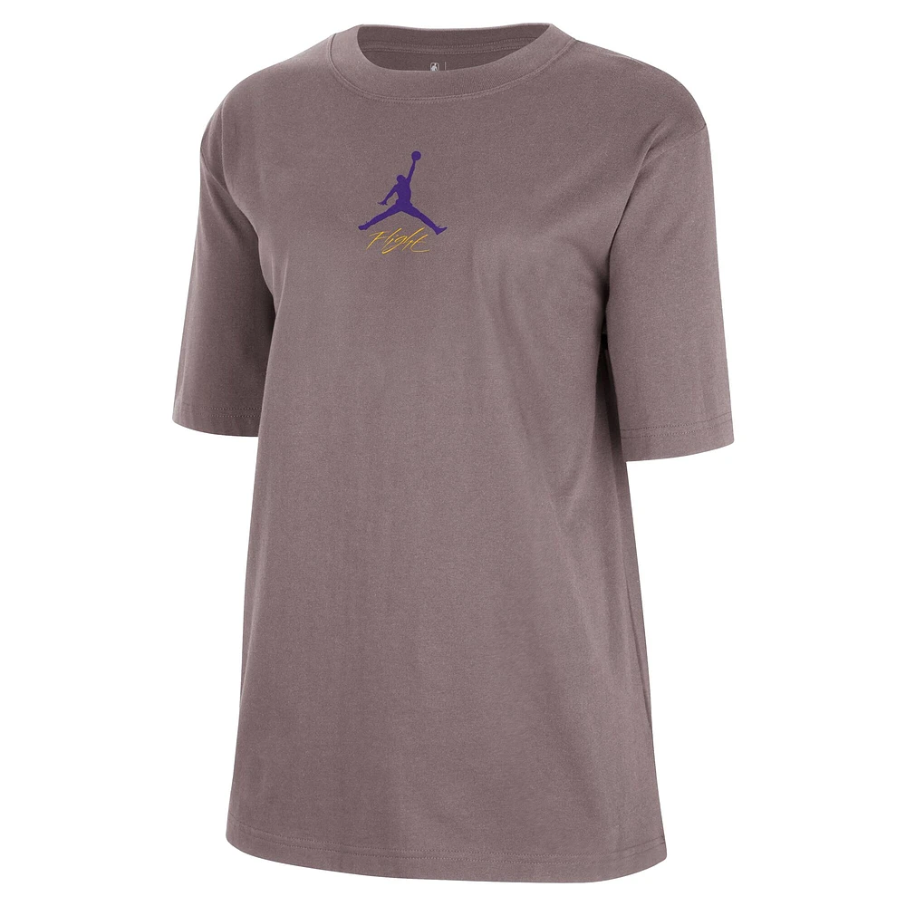 T-shirt Boyfriend Jordan Brand anthracite Los Angeles Lakers Courtside Statement Edition pour femme