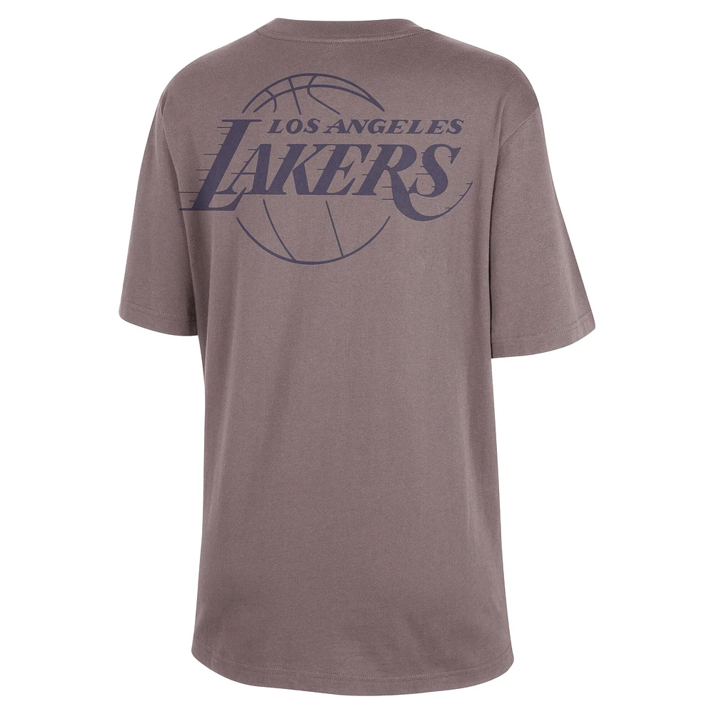 T-shirt Boyfriend Jordan Brand anthracite Los Angeles Lakers Courtside Statement Edition pour femme