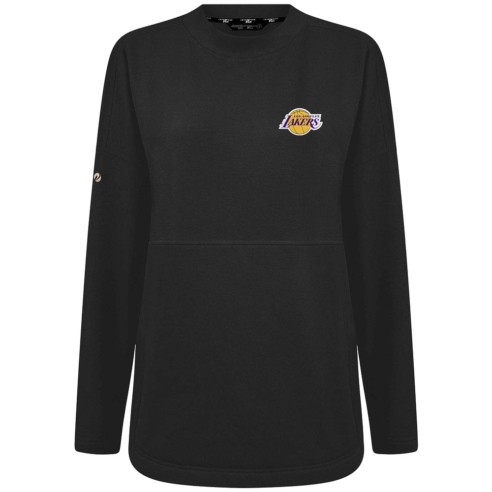 Women's Levelwear Black Los Angeles Lakers Beaudry Pullover Sweatshirt