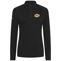 Women's Levelwear Black Los Angeles Lakers Flex Insignia 2.0 Quarter-Zip Top