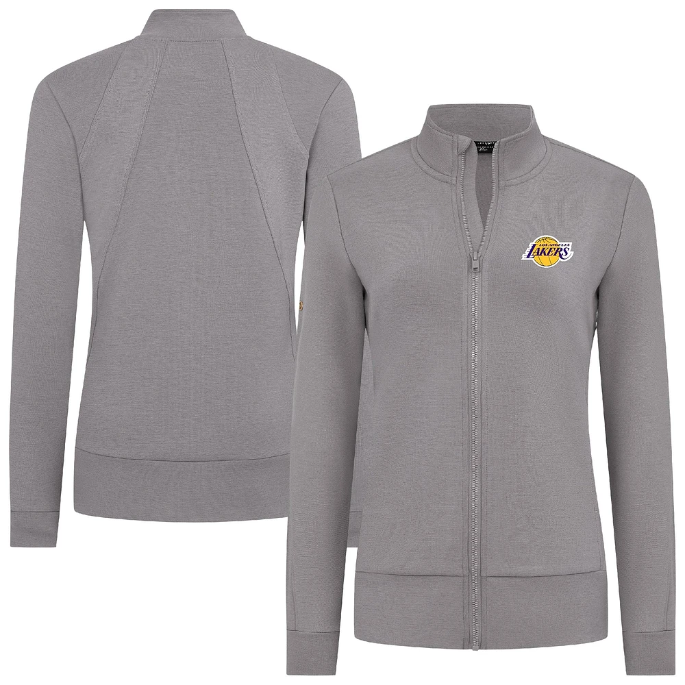 Women's Levelwear Gray Los Angeles Lakers Shine Full-Zip Jacket