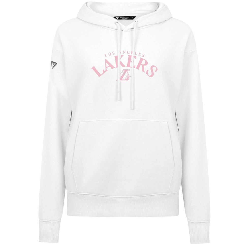 Women's Levelwear  White Los Angeles Lakers Mother's Day Adorn Arched Pullover Hoodie