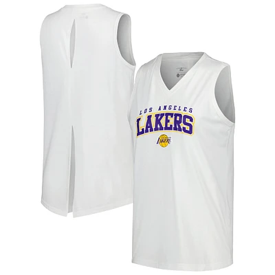 Débardeur blanc Los Angeles Lakers Paisley Peekaboo Levelwear pour femmes