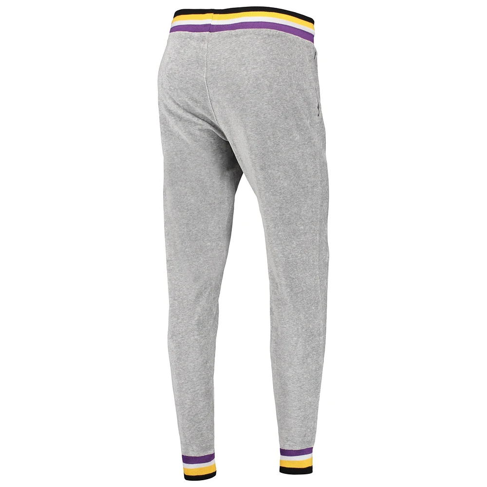 Ensemble sweat à capuche et pantalon de jogging en velours Los Angeles Lakers Lusso Grey pour femme