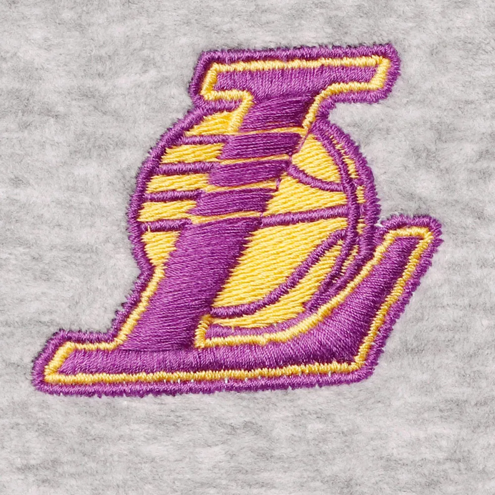 Ensemble sweat à capuche et pantalon de jogging en velours Los Angeles Lakers Lusso Grey pour femme