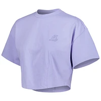 T-shirt court ton sur délavé violet pour femme Los Angeles Lakers Nola Lusso