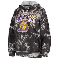 Sweat à capuche Majestic Threads noir pour femme Los Angeles Lakers Burble Tie-Dye triple mélange