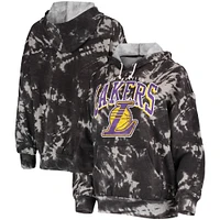 Sweat à capuche Majestic Threads noir pour femme Los Angeles Lakers Burble Tie-Dye triple mélange