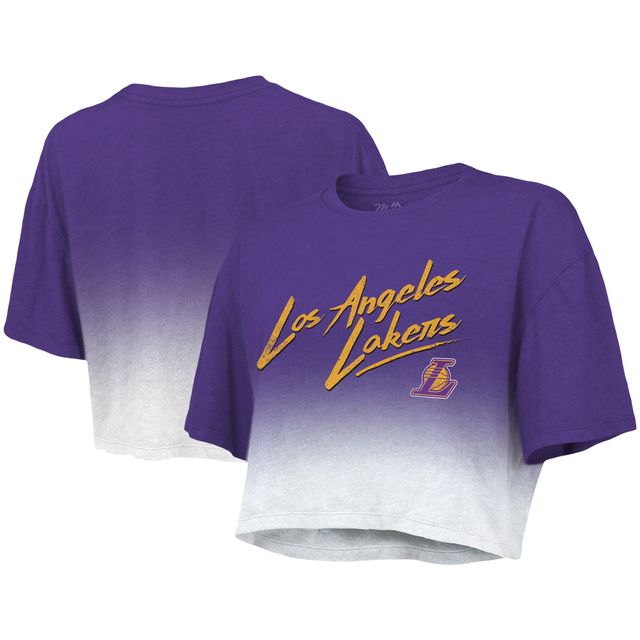 T-shirt court Majestic Threads pour femme violet/blanc Los Angeles Lakers Dirty Dribble