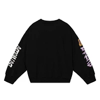 Women's Mitchell & Ness Black Los Angeles Lakers Slap Sticker - Pullover Sweatshirt