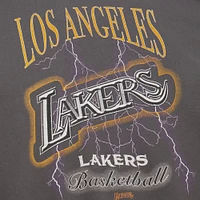 Women's Mitchell & Ness Charcoal Los Angeles Lakers Hardwood Classics Lightweight Pullover Sweatshirt