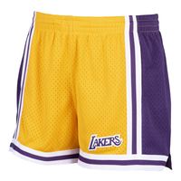 Women's Mitchell & Ness Gold Los Angeles Lakers Hardwood Classics Jump Shot - Shorts