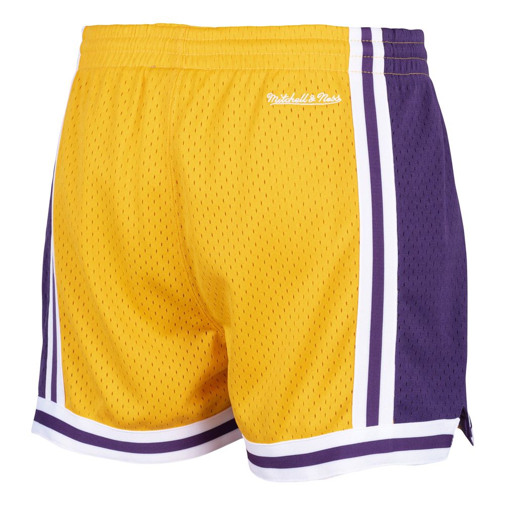 Women's Mitchell & Ness Gold Los Angeles Lakers Hardwood Classics Jump Shot - Shorts