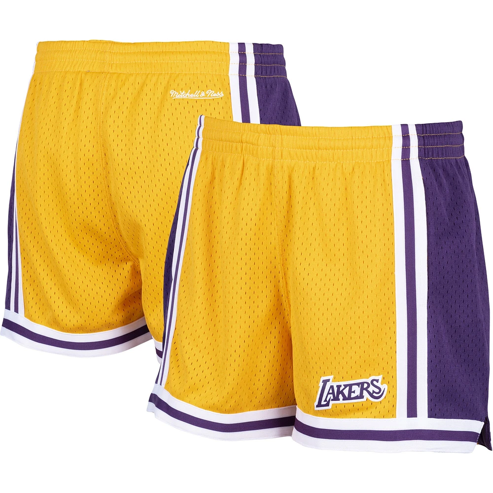 Mitchell & Ness Gold Los Angeles Lakers Hardwood Classics Jump Shot pour femmes - Short