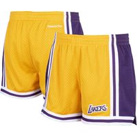 Women's Mitchell & Ness Gold Los Angeles Lakers Hardwood Classics Jump Shot - Shorts