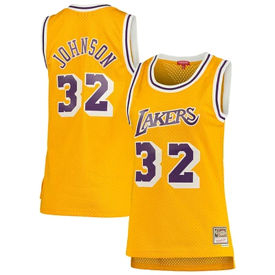 Maillot Swingman Mitchell & Ness Magic Johnson doré Los Angeles Lakers 1984/85 Hardwood Classics pour femme