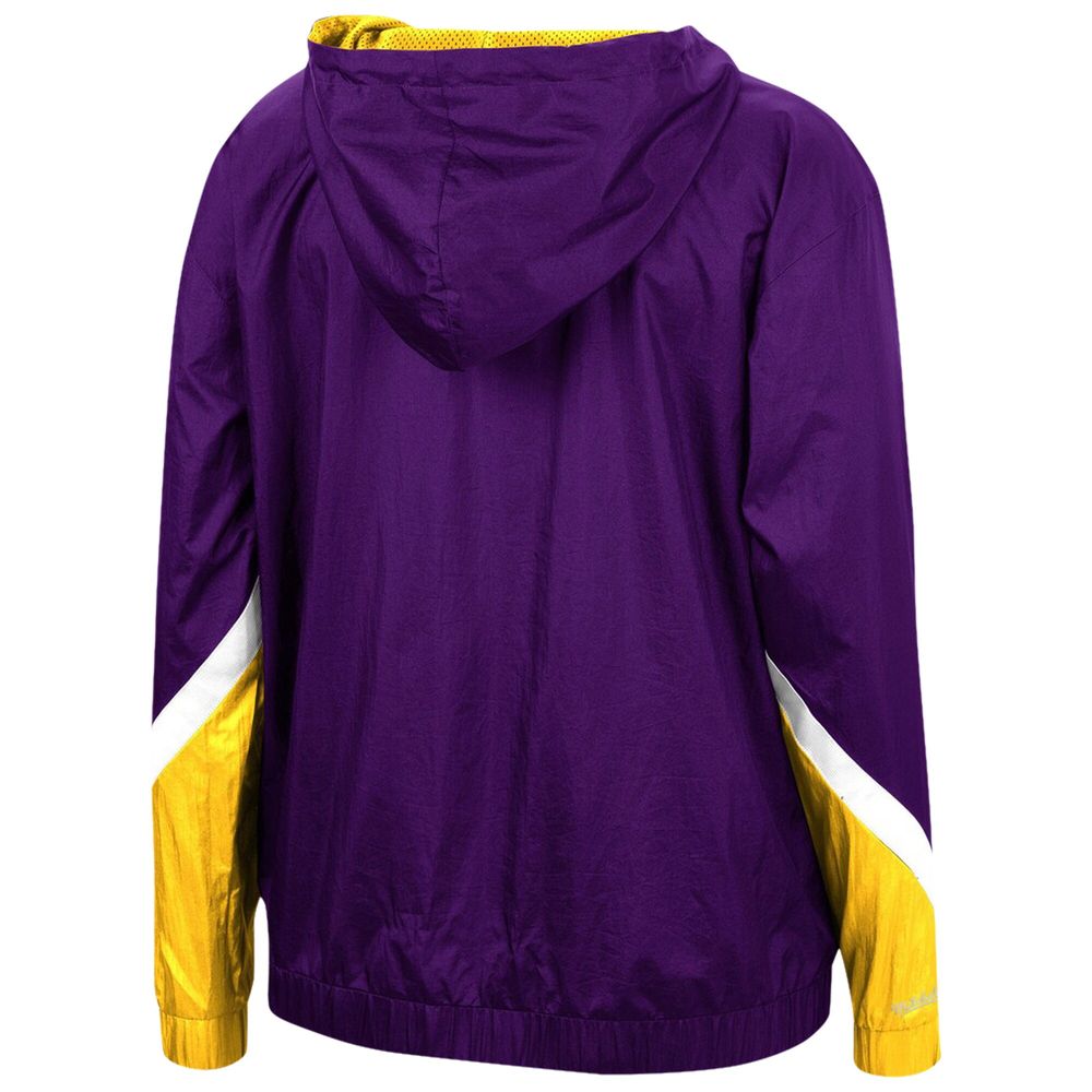 Women's Mitchell & Ness Purple Los Angeles Lakers Half-Zip Windbreaker 2.0 Hoodie