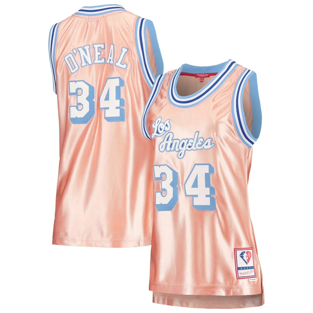 Maillot Femme Mitchell & Ness Shaquille O'Neal Rose Los Angeles Lakers 75e Anniversaire Or 1996 Swingman