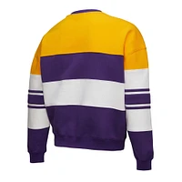 Women's Mitchell & Ness x DANNIJO  Gold/Purple Los Angeles Lakers Blocked Pullover Sweatshirt