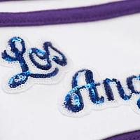 Women's Mitchell & Ness x DANNIJO  Gold/Purple Los Angeles Lakers Blocked Pullover Sweatshirt