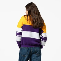 Women's Mitchell & Ness x DANNIJO  Gold/Purple Los Angeles Lakers Blocked Pullover Sweatshirt