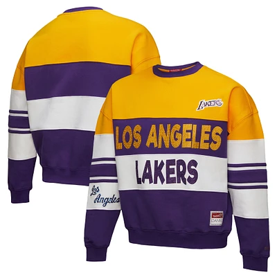 Women's Mitchell & Ness x DANNIJO  Gold/Purple Los Angeles Lakers Blocked Pullover Sweatshirt