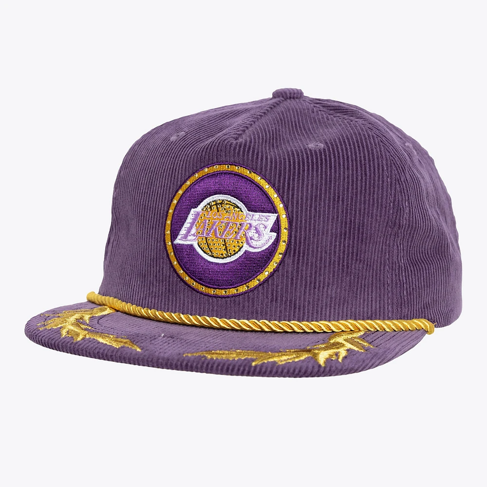 Women's Mitchell & Ness x DANNIJO Purple Los Angeles Lakers Deadstock Cord Snapback Hat