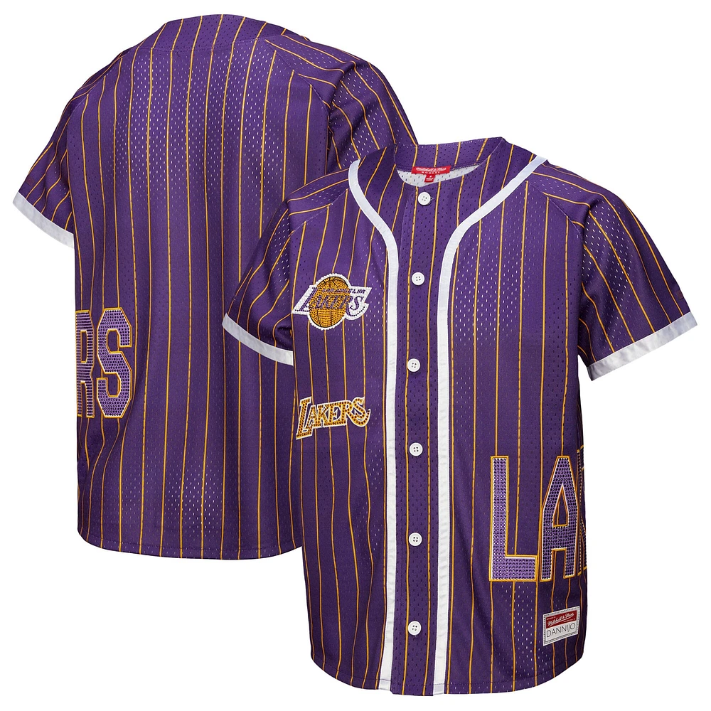 Women's Mitchell & Ness x DANNIJO  Purple Los Angeles Lakers Fashion Baseball Jersey