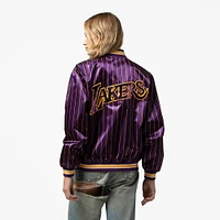 Women's Mitchell & Ness x DANNIJO  Purple Los Angeles Lakers Satin Full-Snap Jacket