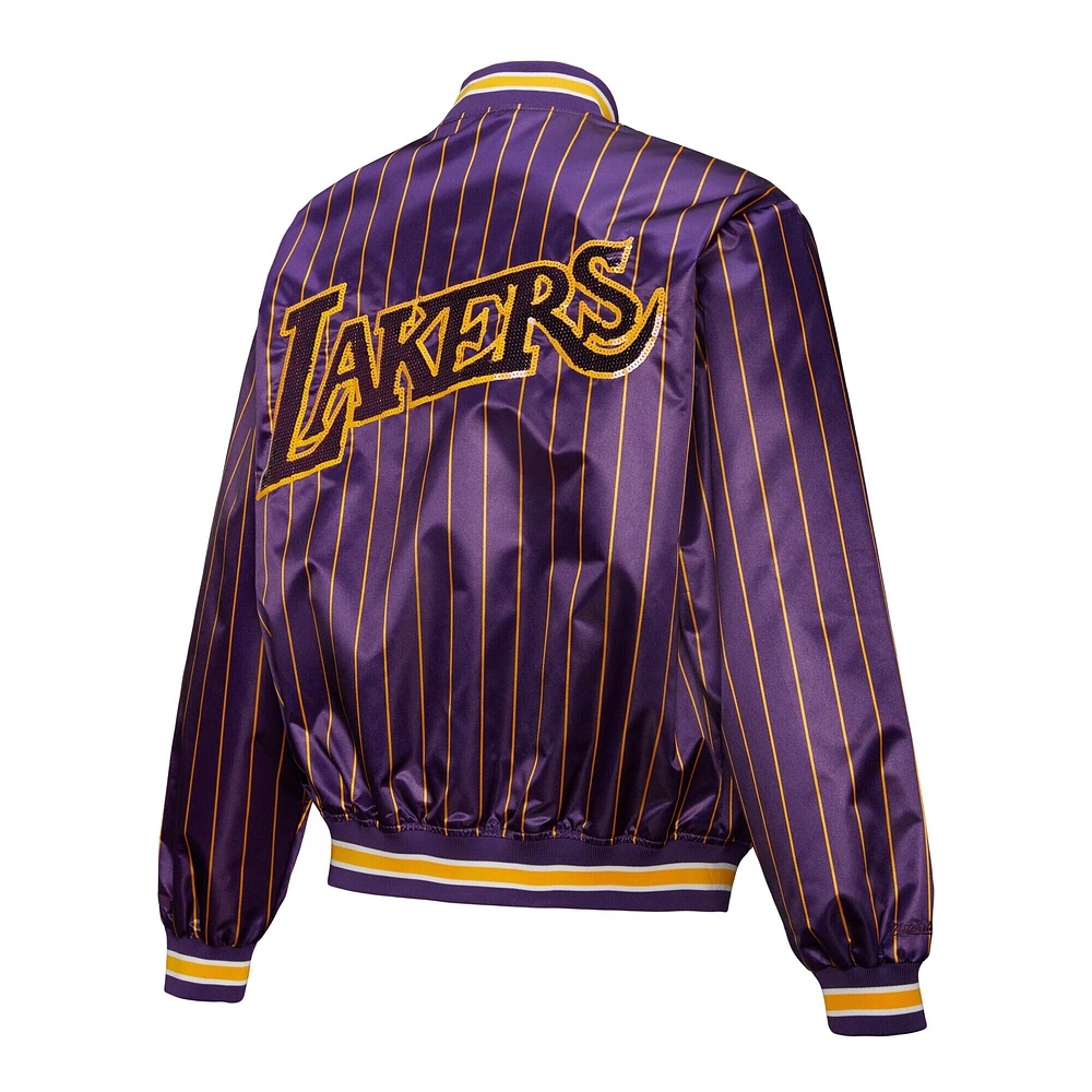 Women's Mitchell & Ness x DANNIJO  Purple Los Angeles Lakers Satin Full-Snap Jacket