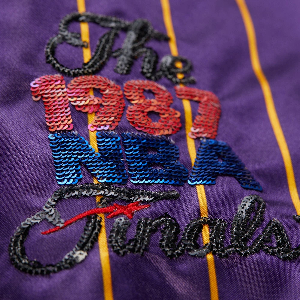 Women's Mitchell & Ness x DANNIJO  Purple Los Angeles Lakers Satin Full-Snap Jacket