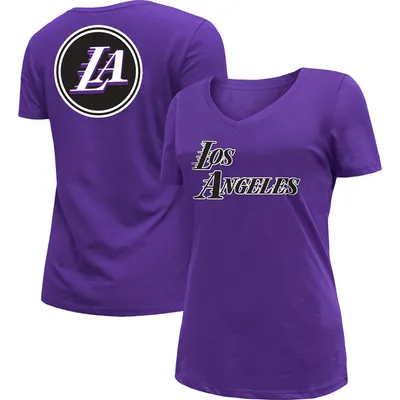 Los Angeles Lakers New Era Women's 2022/23 City Edition V-Neck T-Shirt - Purple