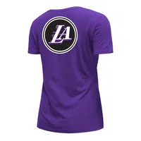 T-shirt à col en V pour femme Los Angeles Lakers 2022/23 City Edition violet New Era