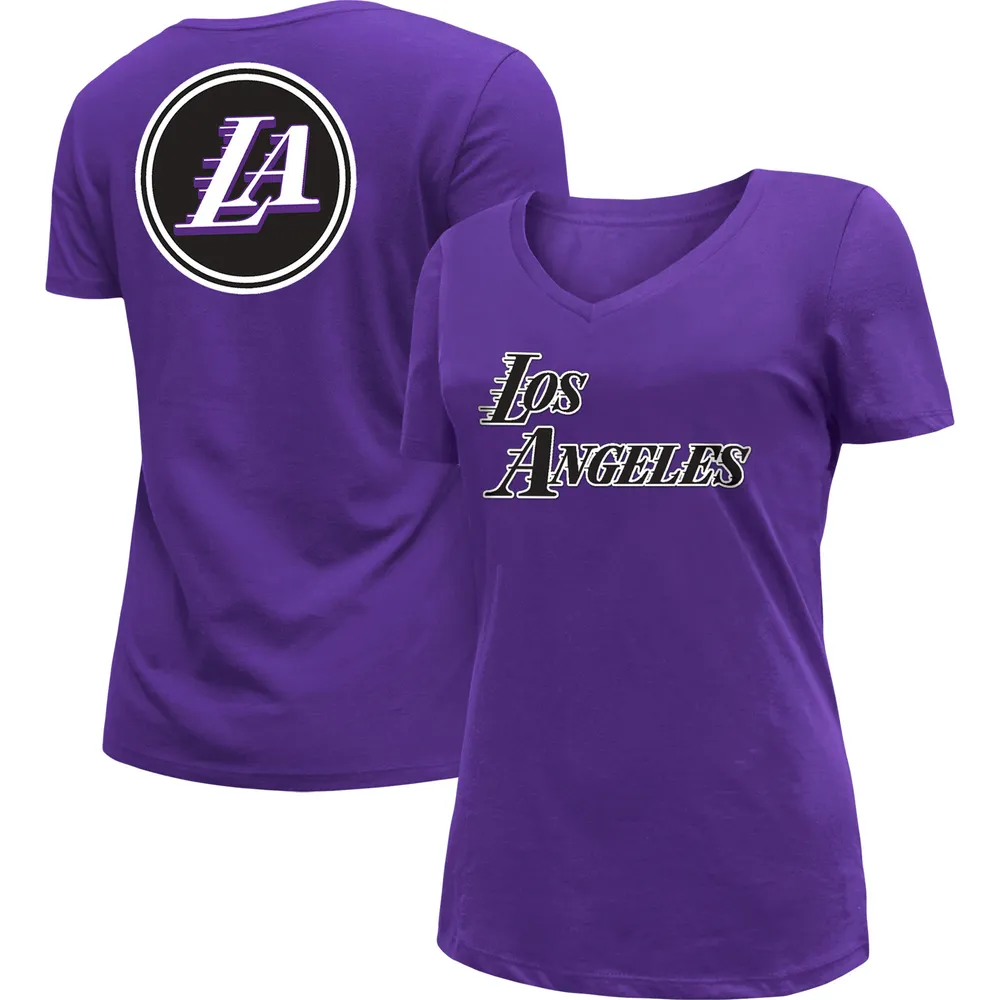 T-shirt à col en V pour femme Los Angeles Lakers 2022/23 City Edition violet New Era