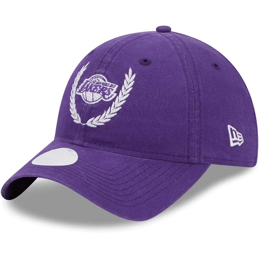 Casquette ajustable 9TWENTY Los Angeles Lakers Leaves New Era violette pour femme