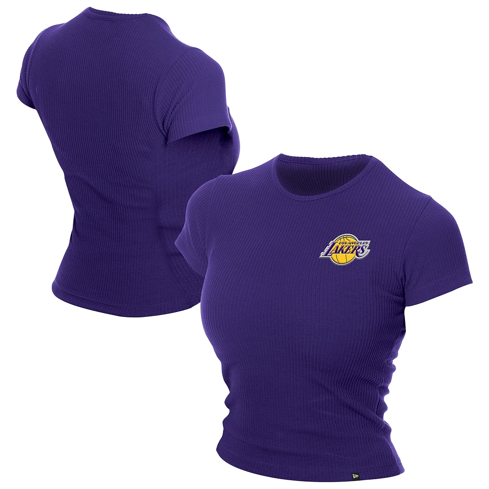 T-shirt court violet pour femme Los Angeles Lakers Leisure Collection Baby Doll de New Era