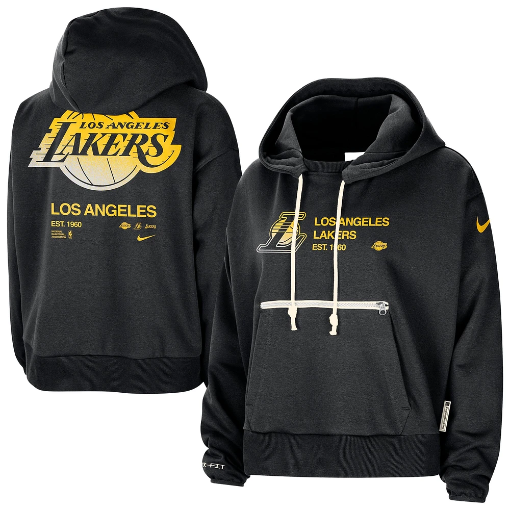 Women's Nike Black Los Angeles Lakers Courtside Standard Issue Performance Pullover Hoodie