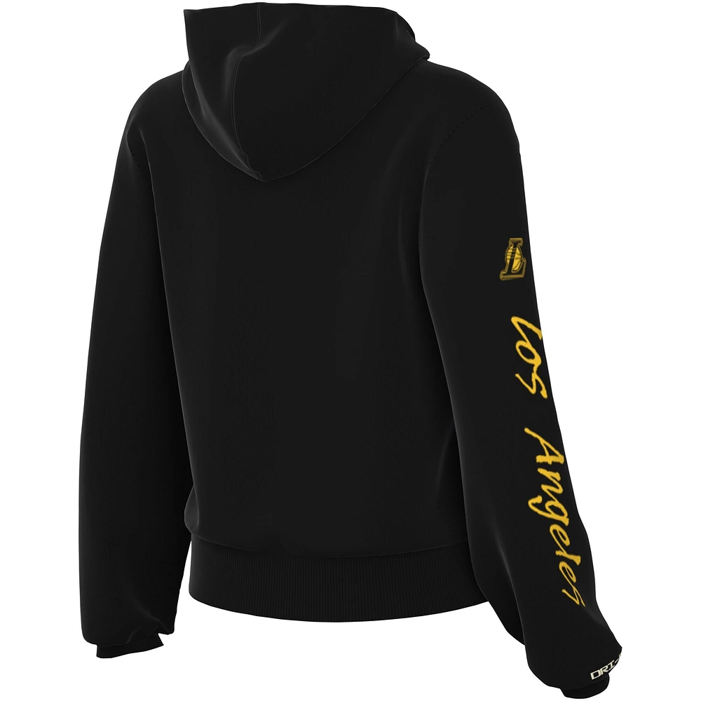 Sweat à capuche Nike Los Angeles Lakers Courtside Standard Issue Performance noir pour femme