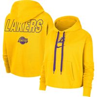 Women's Nike Gold Los Angeles Lakers Courtside Cropped Pullover Hoodie