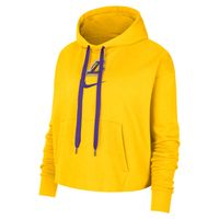 Women's Nike Gold Los Angeles Lakers Courtside Cropped Pullover Hoodie