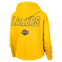 Women's Nike Gold Los Angeles Lakers Courtside Cropped Pullover Hoodie