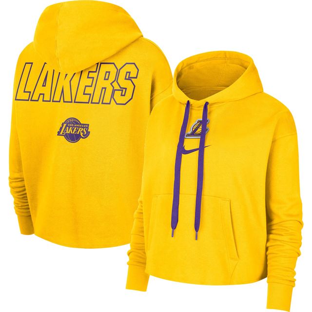 Sweat à capuche court pour femme Nike Los Angeles Lakers Courtside doré