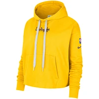 Women's Nike Gold Los Angeles Lakers Courtside Team Cropped Pullover Hoodie