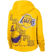 Women's Nike Gold Los Angeles Lakers Courtside Team Cropped Pullover Hoodie