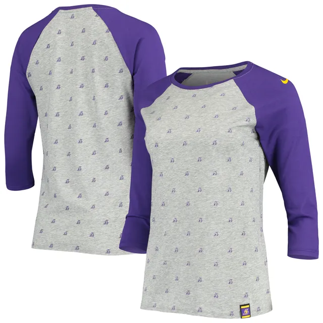 Women's '47 Gray San Francisco Giants City Connect Retro Daze Ava Raglan 3/4-Sleeve T-Shirt Size: Large